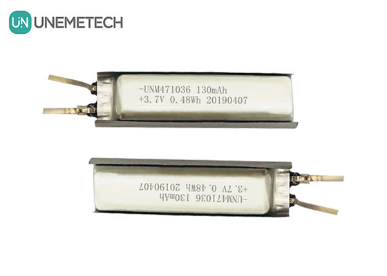 3.7 लिथियम आयन पॉलीमर बैटरी / आईईसी 62133 अनुमोदित 471036 130mAh लिथियम पॉलीमर बैटरी सेल