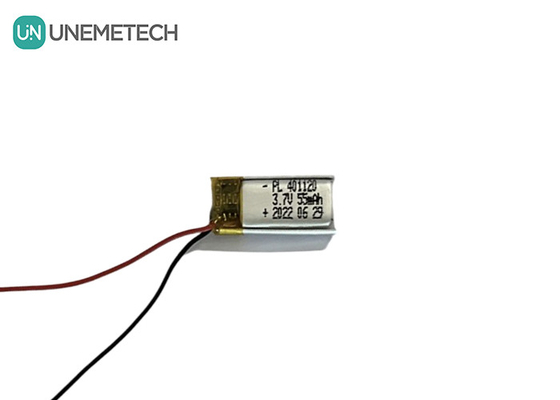 3.7V 55mAh लघु लिथियम पॉलिमर बैटरी 401120 लघु स्मार्ट एलईडी प्रकाश के लिए ली पॉली बैटरी