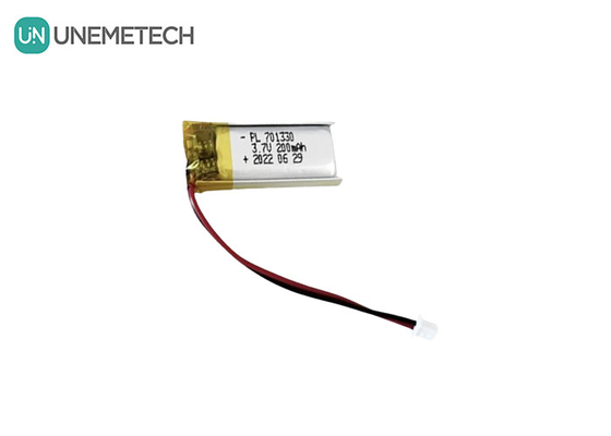 3.7V 200mAh सिंगल सेल लिथियम पॉलिमर बैटरी 701330 हेडसेट के लिए पॉच बैटरी