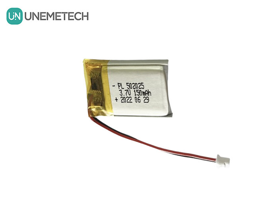 3.7V 150mAh रिचार्जेबल लिपो बैटरी 502025 स्मार्ट घड़ियों के लिए लिथियम पॉलिमर आयन बैटरी