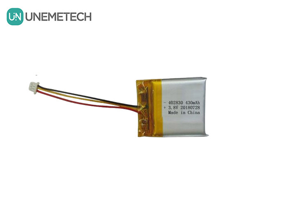 उच्च वोल्टेज ली-पॉलिमर बैटरी 402830 3.8V 430mAh HV LiPo बैटरी चिकित्सा उपकरण के लिए