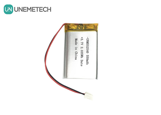 552540 प्रिज्माटिक सिल्वर रिचार्जेबल लिपो बैटरी 3.7V 550mAh PET ट्रैकर के लिए