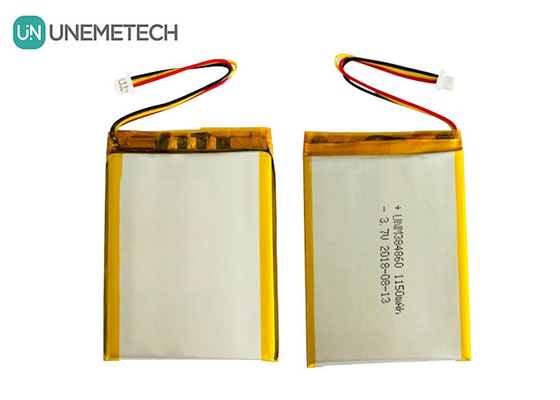 3.7V 1150mAh सिल्वर लिथियम पॉलिमर बैटरी 384860 कस्टम लिपो बैटरी