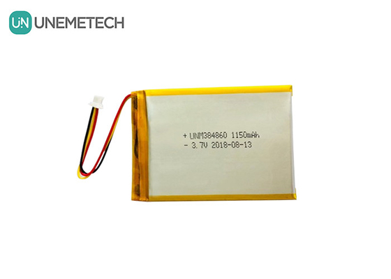 3.7V 1150mAh सिल्वर लिथियम पॉलिमर बैटरी 384860 कस्टम लिपो बैटरी