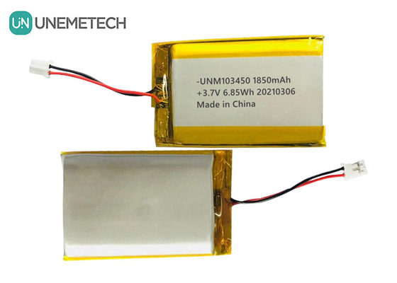103450 3.7V 1850mAh रिचार्जेबल लिपो बैटरी IEC62133 UN38.3 MSDS स्वीकृत लिथियम पॉलिमर बैटरी