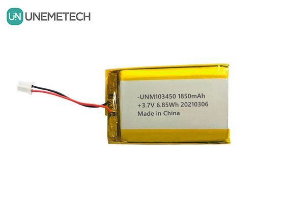 103450 3.7V 1850mAh रिचार्जेबल लिपो बैटरी IEC62133 UN38.3 MSDS स्वीकृत लिथियम पॉलिमर बैटरी