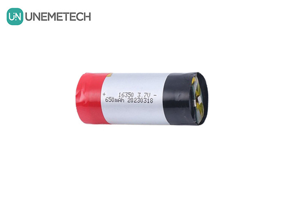 5A उच्च दर डिस्चार्ज सिलेंडरिक लिपो बैटरी 3.7V 650mAh 16350 घरेलू उपकरणों के लिए
