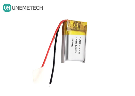 अल्ट्रा स्मॉल 3.7v 50mah लिपो बैटरी 15C उच्च डिस्चार्ज दर लिथियम आयन बैटरी 581419