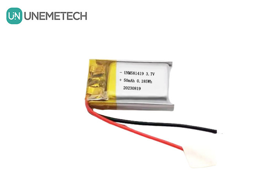 अल्ट्रा स्मॉल 3.7v 50mah लिपो बैटरी 15C उच्च डिस्चार्ज दर लिथियम आयन बैटरी 581419