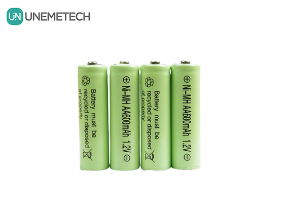 लंबे चक्र जीवन NiMH AA 1.2V 600mAh रिचार्जेबल बैटरी AA600 खिलौनों के लिए