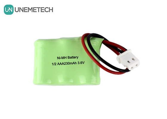 1/2AAA NiMH रिचार्जेबल बैटरी पैक 3.6V 230mAh कॉलम रिचार्जेबल बैटरी पैक