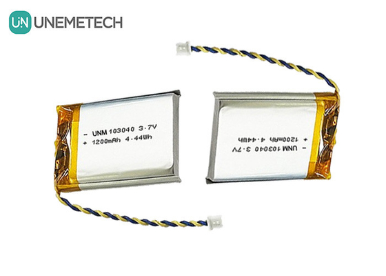 3.7V रिचार्जेबल ली पॉलीमर बैटरी 103040 1200 mAh मेडिकल डिवाइस और एलईडी लैंप के लिए