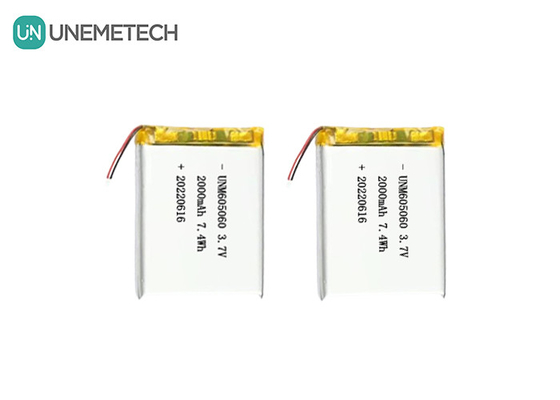 UNEMETECH 605060 2000mAh पॉलिमर लिथियम बैटरी 3.7V सौंदर्य उपकरण रिचार्जेबल बैटरी