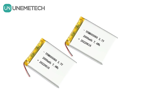 UNEMETECH 605060 2000mAh पॉलिमर लिथियम बैटरी 3.7V सौंदर्य उपकरण रिचार्जेबल बैटरी