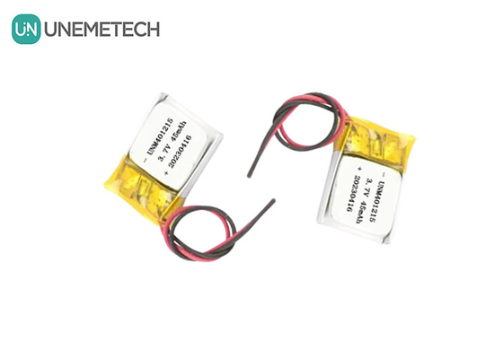 अल्ट्रा पतली लिथियम पॉलिमर बैटरी 401215 3.7V 45mAh जीपीएस ट्रैकर के लिए ली पो बैटरी