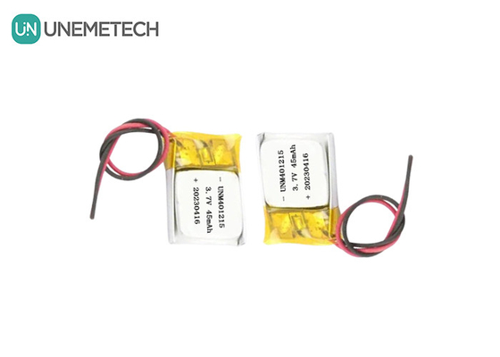 अल्ट्रा पतली लिथियम पॉलिमर बैटरी 401215 3.7V 45mAh जीपीएस ट्रैकर के लिए ली पो बैटरी