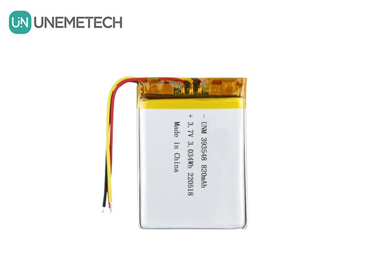 इलेक्ट्रॉनिक स्तन पंप के लिए लिथियम पॉलिमर बैटरी 3.7V 820mAh 393548 लिपो रिचार्जेबल बैटरी पैक