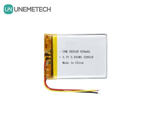 इलेक्ट्रॉनिक स्तन पंप के लिए लिथियम पॉलिमर बैटरी 3.7V 820mAh 393548 लिपो रिचार्जेबल बैटरी पैक