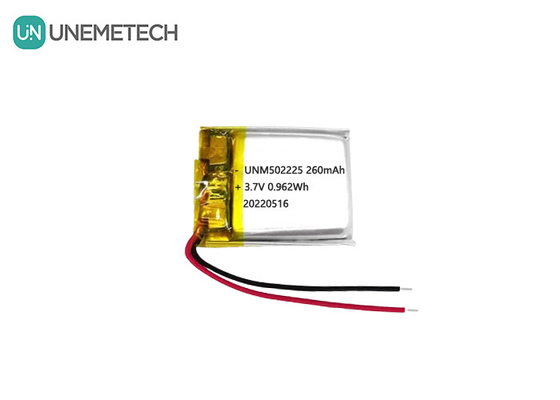 3वायरलेस सेंसर के लिए.7V रिचार्जेबल लिथियम पॉलीमर आयन बैटरी 502225 260mAh