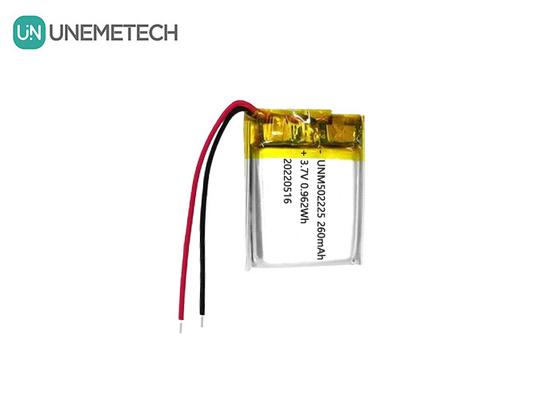 3वायरलेस सेंसर के लिए.7V रिचार्जेबल लिथियम पॉलीमर आयन बैटरी 502225 260mAh