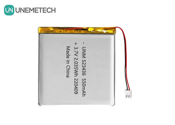 जीपीएस ट्रैकर के लिए लिथियम-आयन पॉलिमर बैटरी 3.7V 550mAh 523436 रिचार्जेबल ली पॉलिमर बैटरी