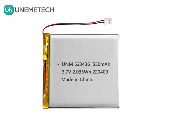 जीपीएस ट्रैकर के लिए लिथियम-आयन पॉलिमर बैटरी 3.7V 550mAh 523436 रिचार्जेबल ली पॉलिमर बैटरी