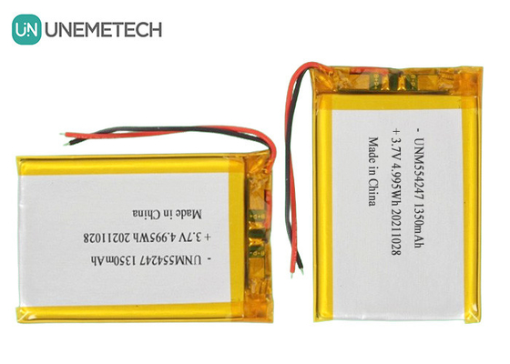 3.7V 1350mAh रिचार्जेबल ली-आयन पॉलिमर बैटरी पैक 554247 मिनी ड्रोन के लिए