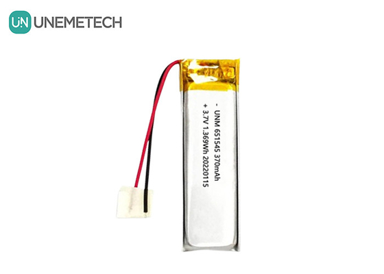 3.7V 370mAh 651545 डिजिटल उत्पादों के लिए रिचार्जेबल लिथियम लिथियम आयन पॉलिमर बैटरी