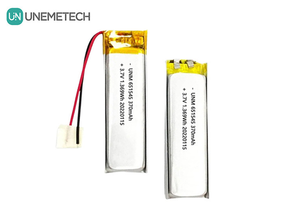 3.7V 370mAh 651545 डिजिटल उत्पादों के लिए रिचार्जेबल लिथियम लिथियम आयन पॉलिमर बैटरी