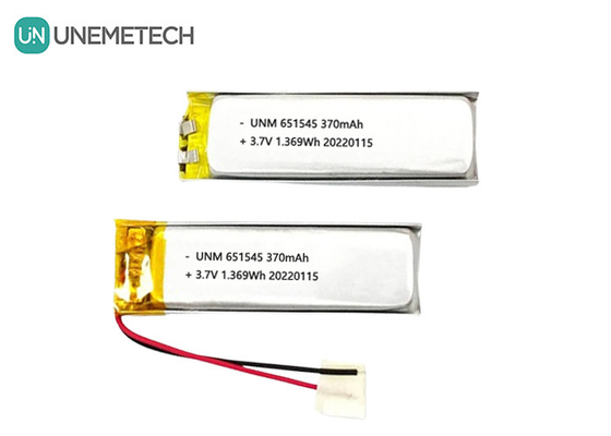 3.7V 370mAh 651545 डिजिटल उत्पादों के लिए रिचार्जेबल लिथियम लिथियम आयन पॉलिमर बैटरी