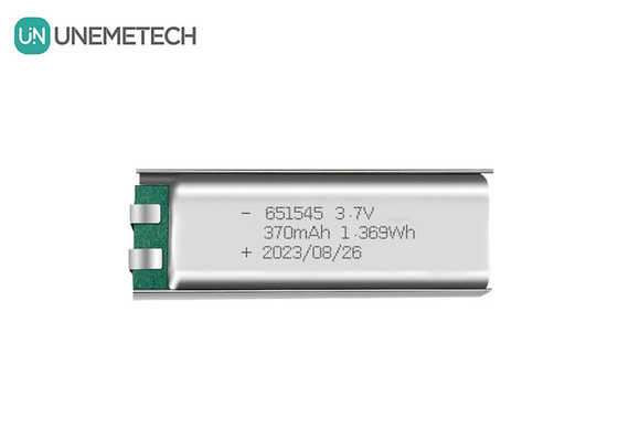 3.7V 370mAh 651545 डिजिटल उत्पादों के लिए रिचार्जेबल लिथियम लिथियम आयन पॉलिमर बैटरी