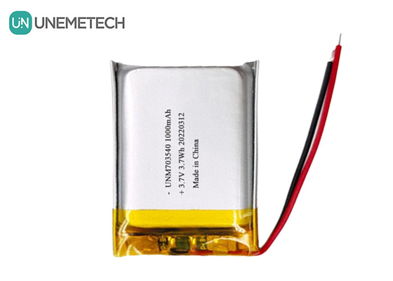लिपो बैटरी 1000mAh 703540 3.7V रिचार्जेबल इलेक्ट्रॉनिक उत्पादों के लिए ली पॉलीमर बैटरी