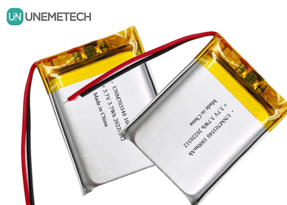 लिपो बैटरी 1000mAh 703540 3.7V रिचार्जेबल इलेक्ट्रॉनिक उत्पादों के लिए ली पॉलीमर बैटरी