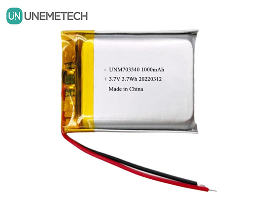 लिपो बैटरी 1000mAh 703540 3.7V रिचार्जेबल इलेक्ट्रॉनिक उत्पादों के लिए ली पॉलीमर बैटरी