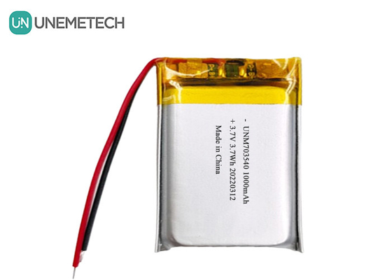 लिपो बैटरी 1000mAh 703540 3.7V रिचार्जेबल इलेक्ट्रॉनिक उत्पादों के लिए ली पॉलीमर बैटरी