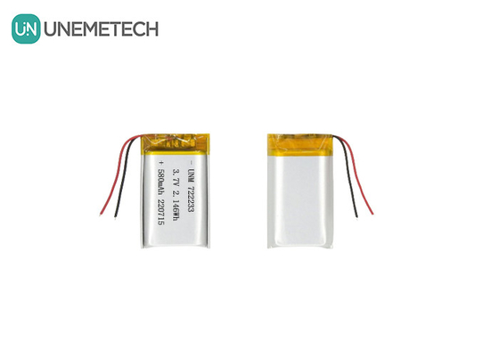लिथियम पॉलिमर बैटरी 722233 3.7V 580mAh चीन से लीपो बैटरी निर्माता