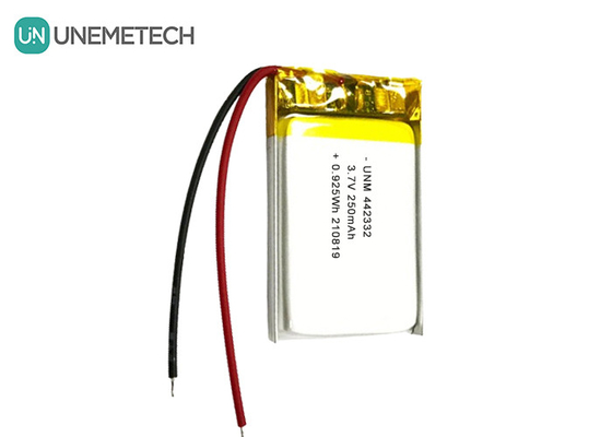 3.7V 250mAh लिपो रिचार्जेबल बैटरी 442332 पोर्टेबल इलेक्ट्रॉनिक वेज के लिए