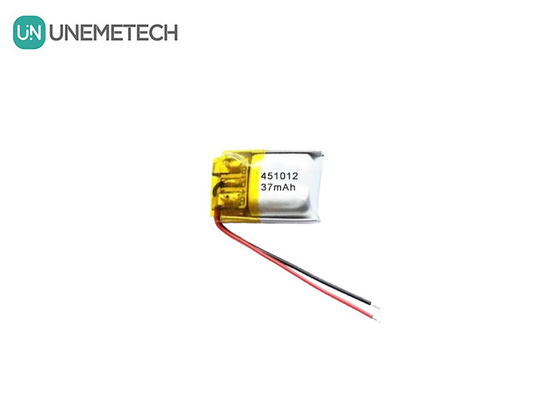 451012 3.7V 37mAh रिचार्जेबल लघु लिथियम पॉलिमर बैटरी माइक्रो डिवाइस के लिए