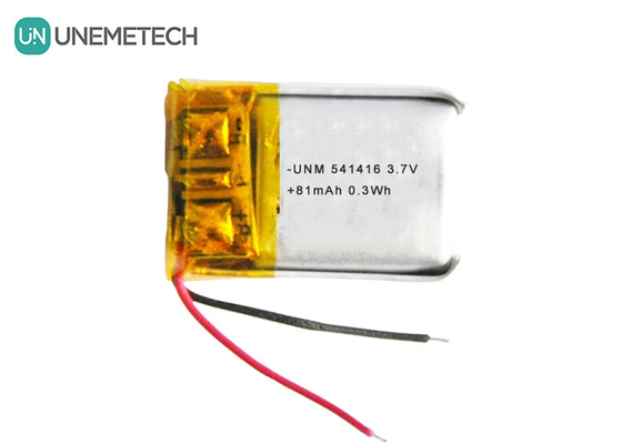 3.7V लिपो रिचार्जेबल बैटरी 541416 81mAh ब्लूटूथ हेडसेट के लिए छोटी लिपो बैटरी