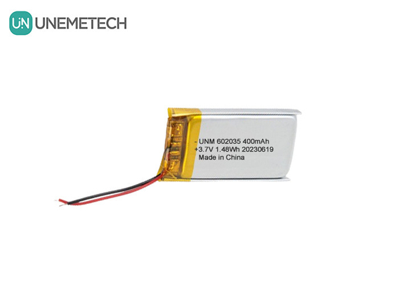 3.7V 400mAh ली पॉलीमर बैटरी 602035 ब्लूटूथ स्पीकर के लिए लिथियम आयन पॉलीमर बैटरी