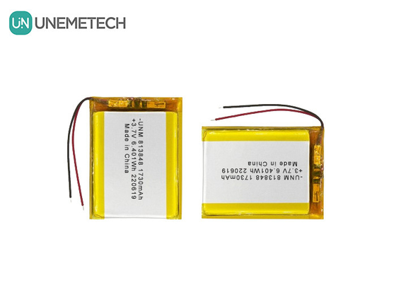 3.7V 1730mAh बड़ी क्षमता वाली लिथियम आयन पॉलिमर बैटरी 813848 पावर बैंक के लिए