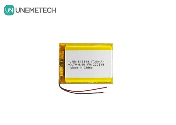 3.7V 1730mAh बड़ी क्षमता वाली लिथियम आयन पॉलिमर बैटरी 813848 पावर बैंक के लिए