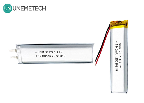 3.7V लिपो रिचार्जेबल बैटरी 1340mAh स्मार्ट पेन के लिए लिथियम पॉलिमर बैटरी 911775