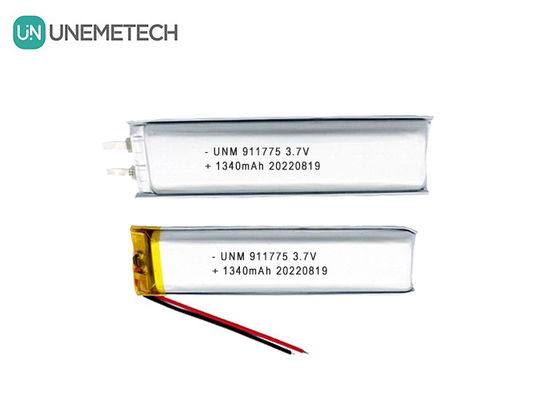 3.7V लिपो रिचार्जेबल बैटरी 1340mAh स्मार्ट पेन के लिए लिथियम पॉलिमर बैटरी 911775