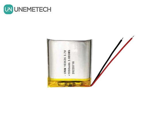 3.7V 1050mAh कस्टम कॉम्पैक्ट डिज़ाइन लिपो बैटरी 103535 लघु प्रोजेक्टर के लिए