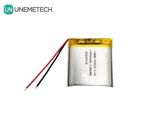 3.7V 1050mAh कस्टम कॉम्पैक्ट डिज़ाइन लिपो बैटरी 103535 लघु प्रोजेक्टर के लिए