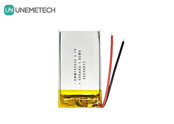 3.7V 500mAh 752035 रिमोट कंट्रोल के लिए उन्नत लिथियम पॉलिमर बैटरी