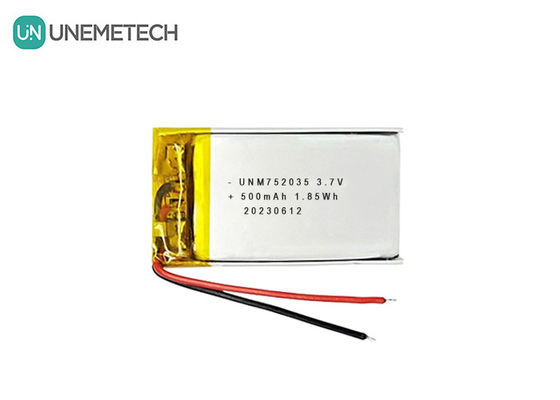 3.7V 500mAh 752035 रिमोट कंट्रोल के लिए उन्नत लिथियम पॉलिमर बैटरी