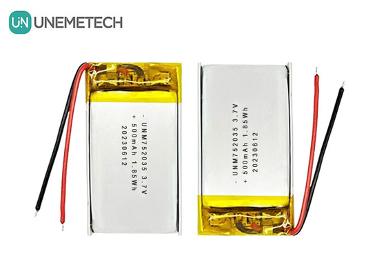 3.7V 500mAh 752035 रिमोट कंट्रोल के लिए उन्नत लिथियम पॉलिमर बैटरी