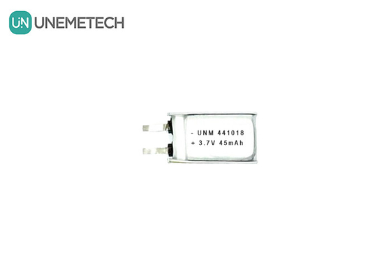3.7V 45mAh स्मार्ट चश्मे के लिए छोटी कम वजन वाली लिथियम पॉलिमर बैटरी 441018